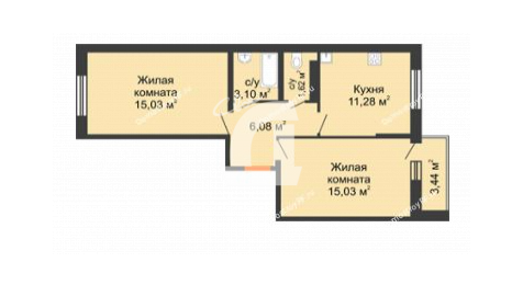 2-комнатная квартира (55 кв.м.)