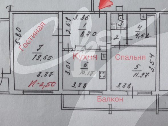 2-комнатная квартира (57.2 кв.м.)