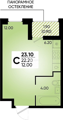 Студия (23.1 кв.м.)