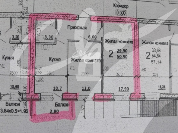 2-комнатная квартира (53.3 кв.м.)