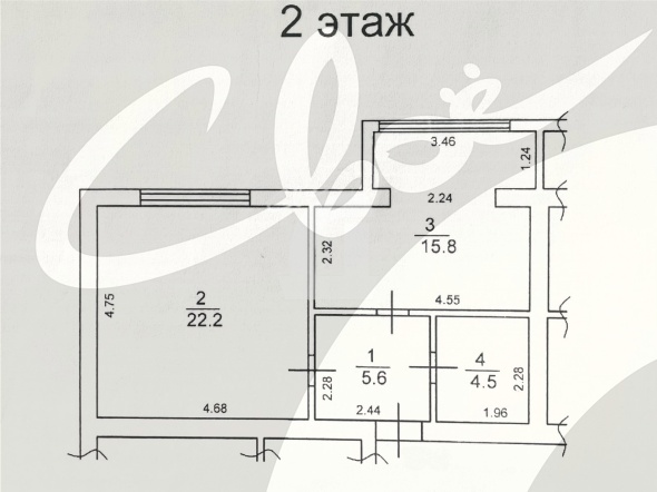 1-комнатная квартира (48.1 кв.м.)