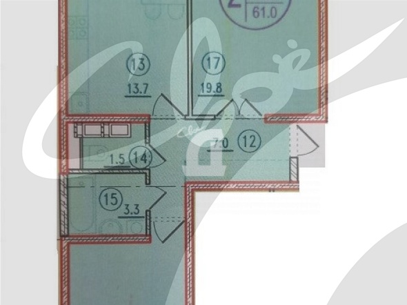 2-комнатная квартира (63 кв.м.)