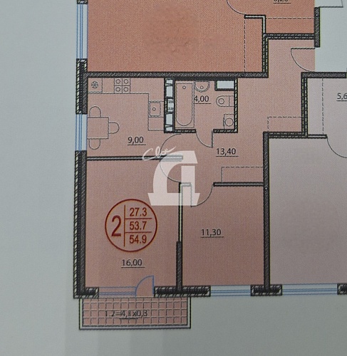 2-комнатная квартира (55 кв.м.)