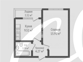 1-комнатная квартира (36.3 кв.м.)