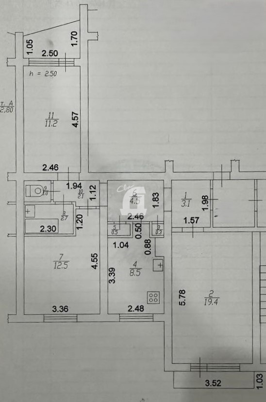 3-комнатная квартира (68 кв.м.)