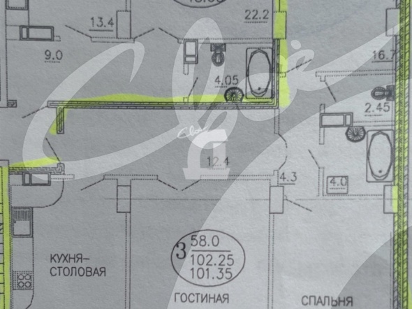 3-комнатная квартира (102.2 кв.м.)