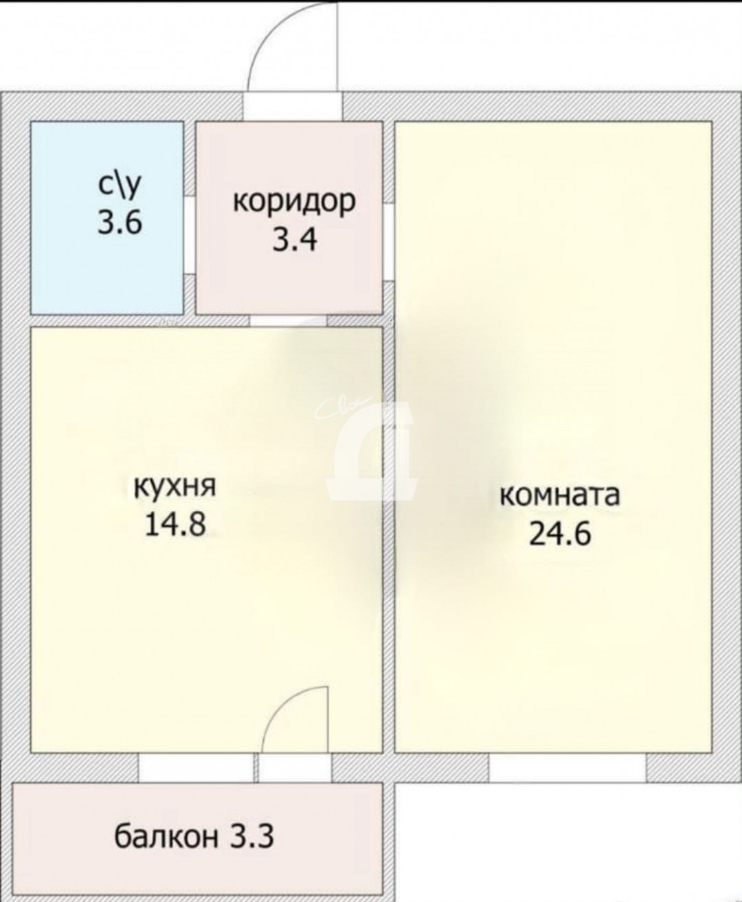 1-комнатная квартира (50 кв.м.)