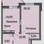 1-комнатная квартира (55 кв.м.)