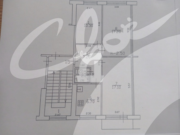 3-комнатная квартира (60.8 кв.м.)