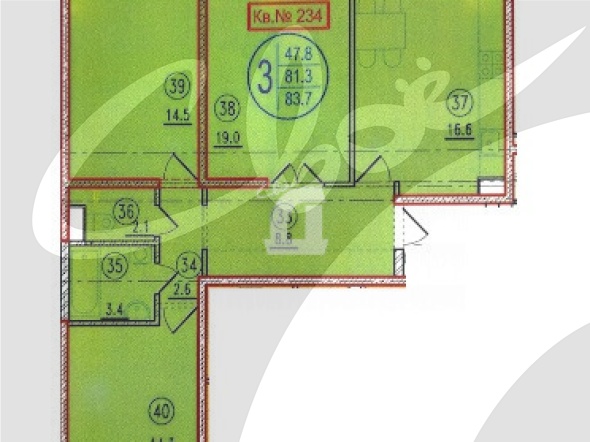 3-комнатная квартира (86 кв.м.)