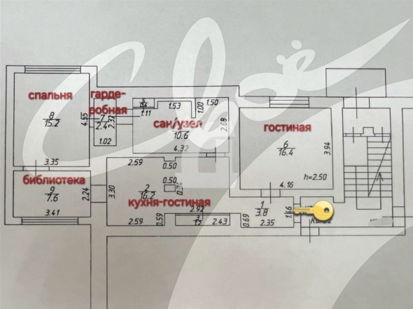 3-комнатная квартира (72.2 кв.м.)