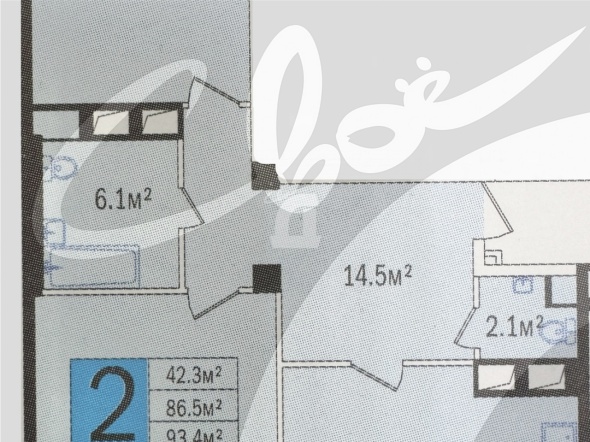 2-комнатная квартира (93.4 кв.м.)