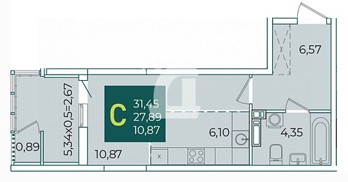 Студия (32 кв.м.)