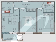 2-комнатная квартира (54 кв.м.)