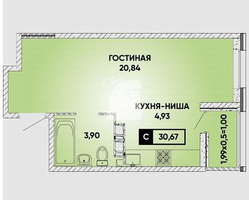Студия (31 кв.м.)
