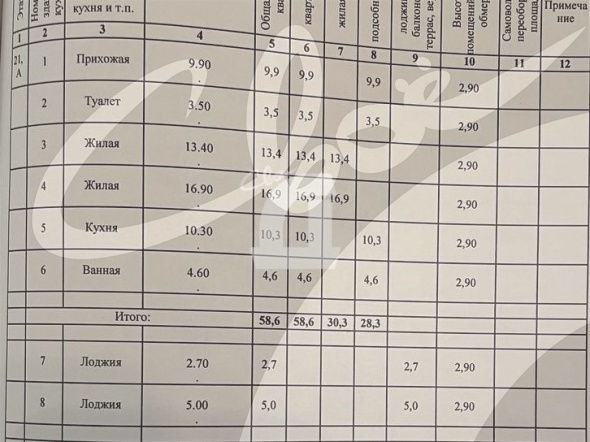 2-комнатная квартира (66.3 кв.м.)