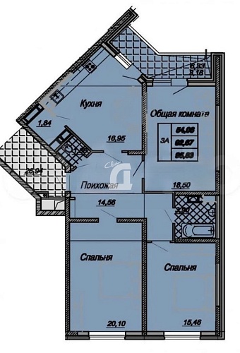 3-комнатная квартира (96 кв.м.)